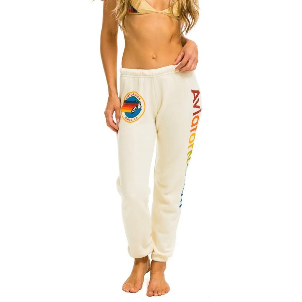 WOMEN'S AVIATOR NATION SWEATPANTS - VINTAGE WHITE